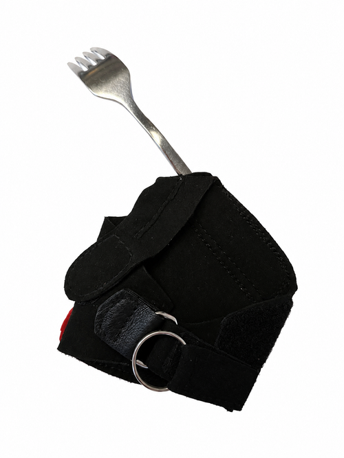 Rollstuhlhandschuhe mit Esshilfe